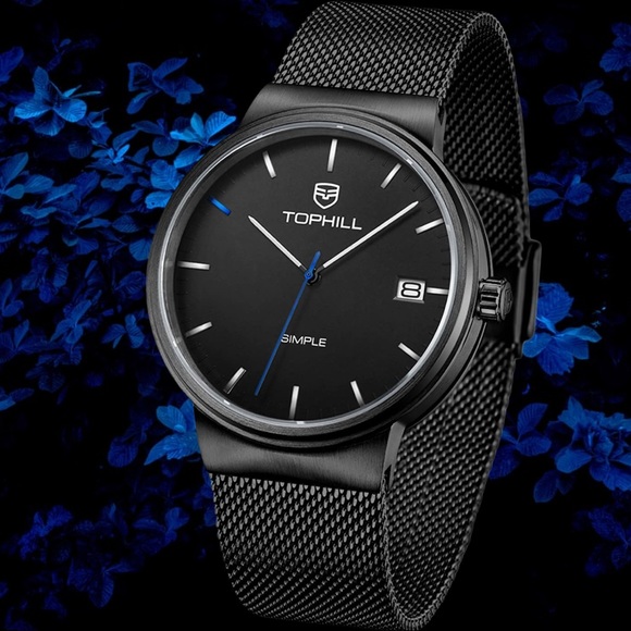 🎊HP🎉 MSRP $175 Men's Stainless Steel Swiss Watch - Picture 5 of 8